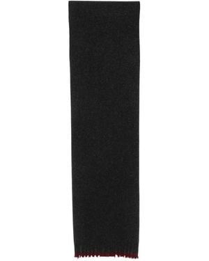 Uma Wang Distressed-Edge Cashmere Scarf - Black