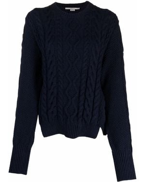 Stella McCartney Long-Sleeve Cable-Knit Sweater - Blue