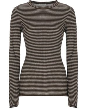 Brunello Cucinelli Striped Knitwear - Brown