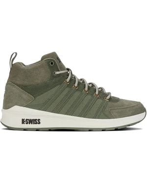 K-swiss Baskets Montantes À Empiècements En Daim - Green