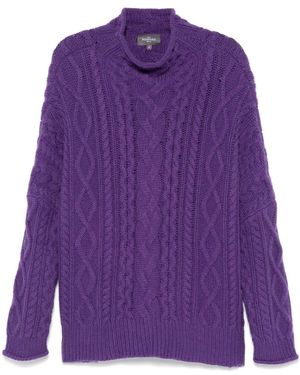 Eric Bompard Cables High-Neck Sweater - Purple