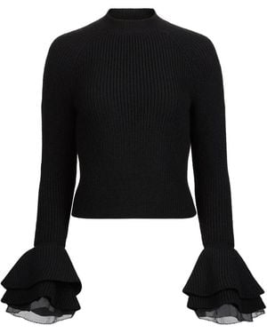 Nina Ricci ラッフルカフス トップ - ブラック