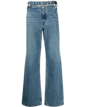 Y. Project Evergreen Mid-Rise Wide-Leg Jeans - Blue