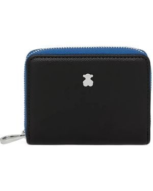 Tous Logo-Plaque Zip Wallet - Black