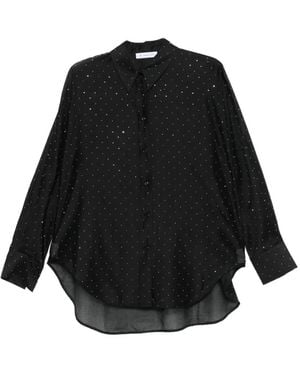 Manuel Ritz Collared Embellished Shirt - Black
