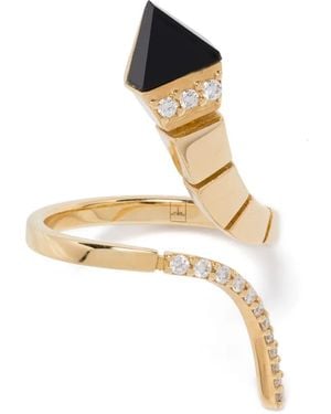 Anapsara 18K Rose Temptation Diamond And Onyx Ring - White