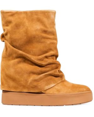 Guess Bottines À Design Froncé - Marron