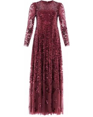 Needle & Thread Robe Mi-Longue Rosanna À Sequins - Rouge