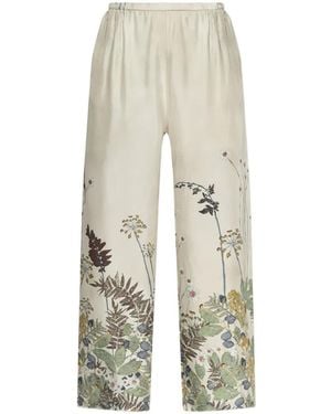 Munthe Fabert Floral-Print Pants - White
