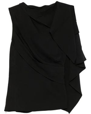 Entire studios Odeon Asymmetric Draped Top - Black