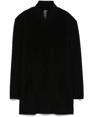 Norma Kamali Shoulder-Pads Zip Mini Dress - Black