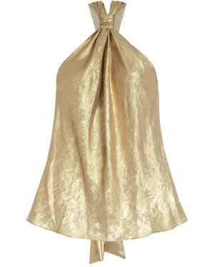 Isolda Geknoopte Top Met Halternek - Metallic