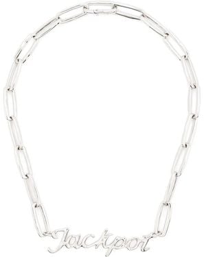 Jil Sander Jackpot-Plaque Necklace - White