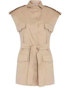 Gloria Coelho Belted Sleeveless Coat - Natural