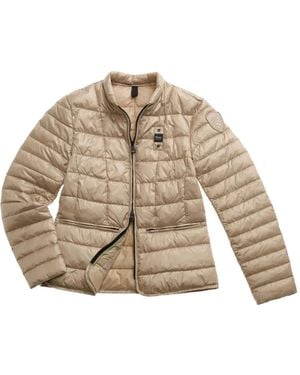 Blauer Oriole Donsjack Met Rits - Naturel