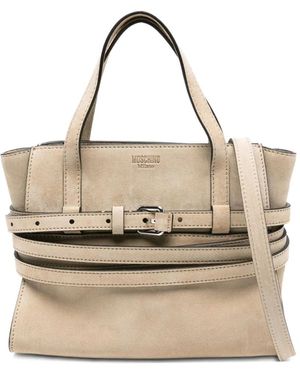 Moschino Small Tie Me Belted Tote Bag - Natural