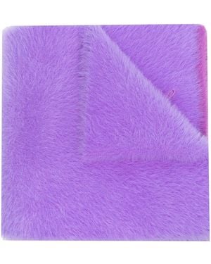 Jacquemus Textured Logo-Embroidered Scarf - Purple