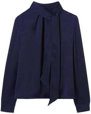 Claudie Pierlot Blouse Met Strikdetail - Blauw