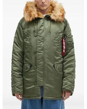 Alpha Industries Hooded Coat - Green