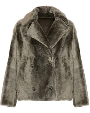 Yves Salomon Wool Double-Breasted Coat - Green