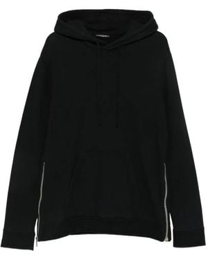 Balmain Hoodie À Lien De Resserrage Et Zip Latéral - Black