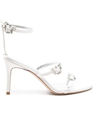 Sophia Webster Grace 80Mm Crystal-Embellished Sandals - White