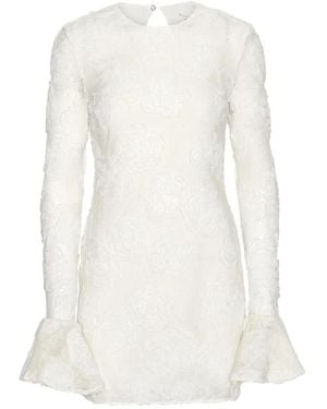ROTATE BIRGER CHRISTENSEN Robe Courte En Résille À Fleurs - White