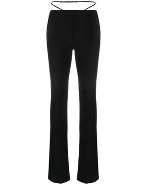 DSquared² Strap-Detail Flared Trousers - Black