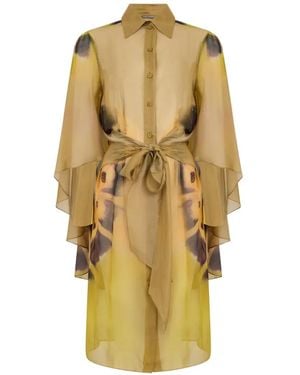 Alberta Ferretti Belted Mini Dress - Metallic
