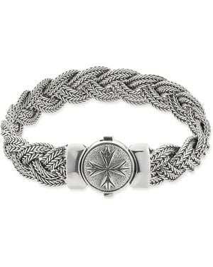 Emanuele Bicocchi Large Diamond-Cut Flat Braided Bracelet - Metallic