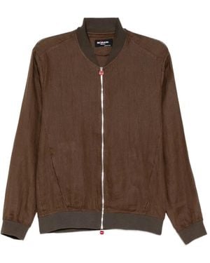 Kiton Chaqueta Con Ribete De Canalé - Marrón