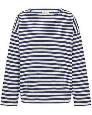 Posse Gestreiftes Haisley T-Shirt - Blau