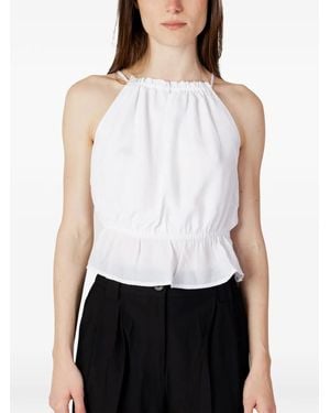 Pepe Jeans Ruffled Halter-Neck Top - White