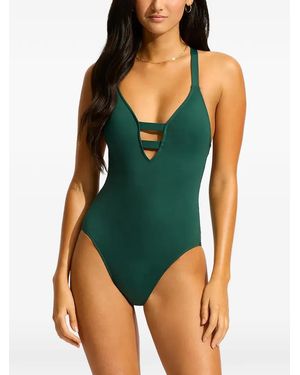 Seafolly Strappy-Back Swimsuit - Green