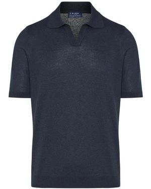 Barba Napoli V-Neck T-Shirt - Blue