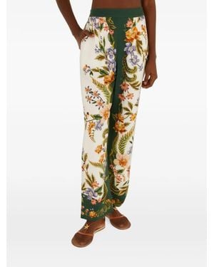 FARM Rio Floral-Print Pants - Green