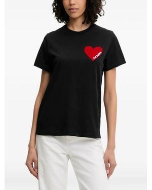 From Future Heart-Patch T-Shirt - Black