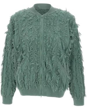 Kangra Frayed Zip Jacket - Green