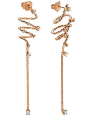 Mattia Cielo Boucles D'Oreilles En Or 18Ct À Diamants Rugiada - White
