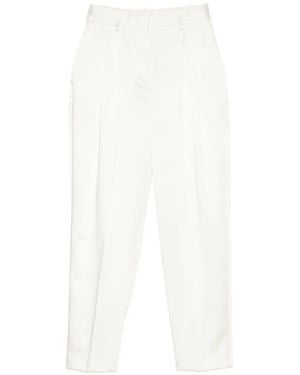 Elisabetta Franchi Stretch Satin Trousers - White