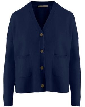 Allude パッチポケット カーディガン - ブルー