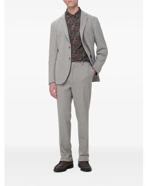 Etro Paisley-Print Polo Shirt - Gray