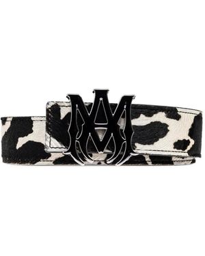 Amiri Logo Cow Print Belt - White