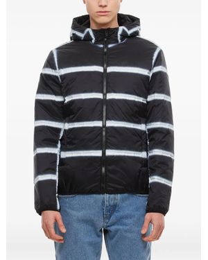 Givenchy Hooded Stripe-Pattern Jacket - Blue