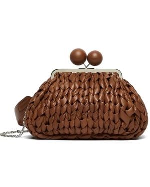 Weekend by Maxmara Medium Pasticcino Leather Woven Bag - Brown