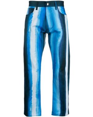 Marni Waterfall Stripe-Print Trousers - Blue