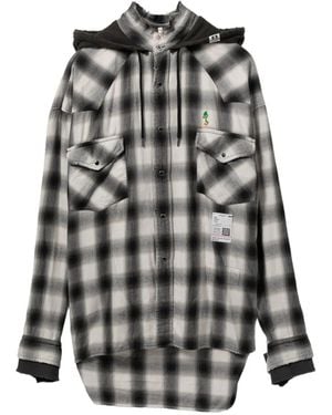 Maison Mihara Yasuhiro Hooded Checked Shirt - Grey