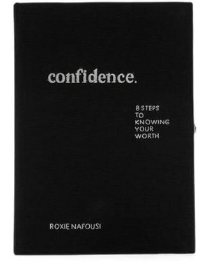 Olympia Le-Tan X Roxie Nafousi Pochette Brodée Confidence Knowing Your Worth - Black