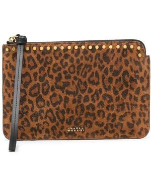 Isabel Marant レオパード クラッチバッグ - ブラウン