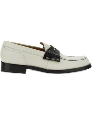 COLLEGE Leather Loafers - White